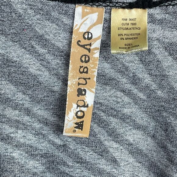EUC Eyeshadow Womens Black and Gray Zebra Print Cardigan Size L - Picture 5 of 5